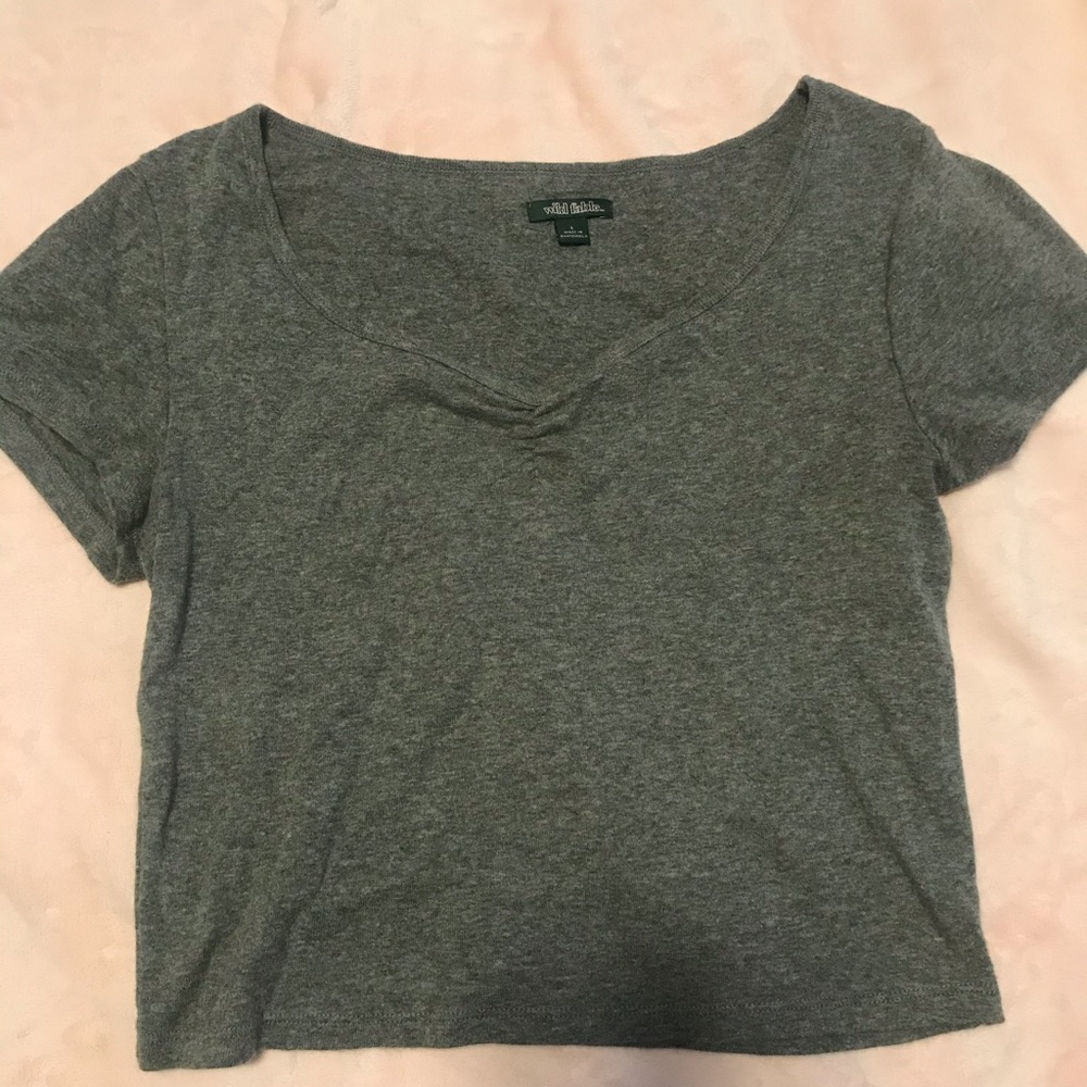 Gray crop top